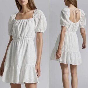 & Other Stories Voluminous Broderie Anglaise Mini Dress White 10 Cottagecore NWT